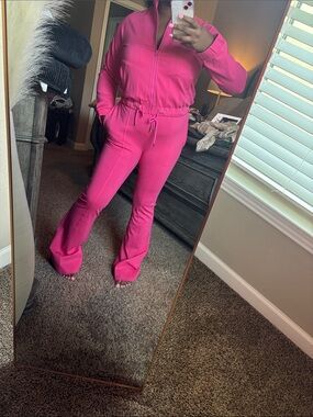Women's Hot Pink Drawstring 2 piece set